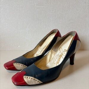 Johansen | Red and Navy Women's Heels | 7.5